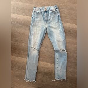 Mother The Weekend Fray Hem Bootcut Jeans